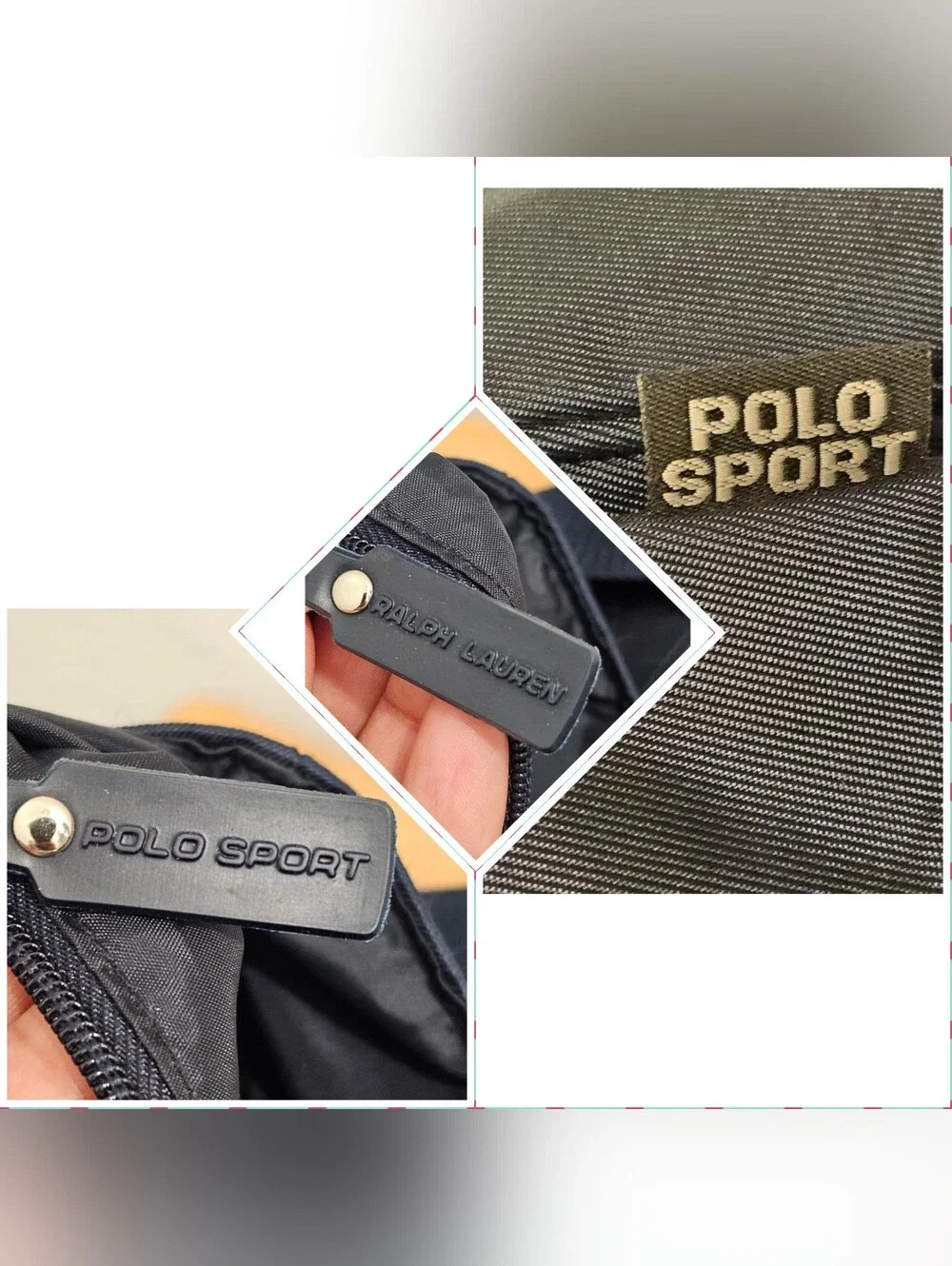 Vintage 90s Polo Sport Ralph Lauren Nylon Messenger Bag - Navy Blue
